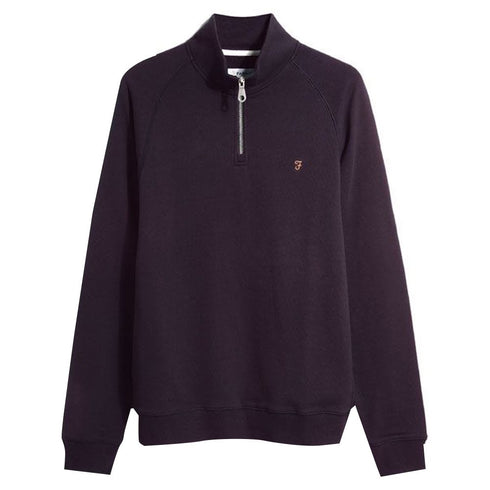 Farah Jim Half Zip Sweater Plum